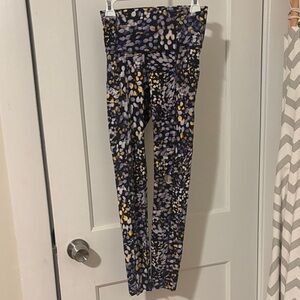 lululemon athletica Black, Gray & Yellow Abstract Dot Leggings